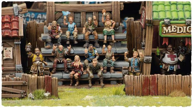 Kraken Stadium Gates of Glory 10 Seated Human Fans - High Quality Miniatures for Fantasy Football Tabletop - Kraken 3D Studios