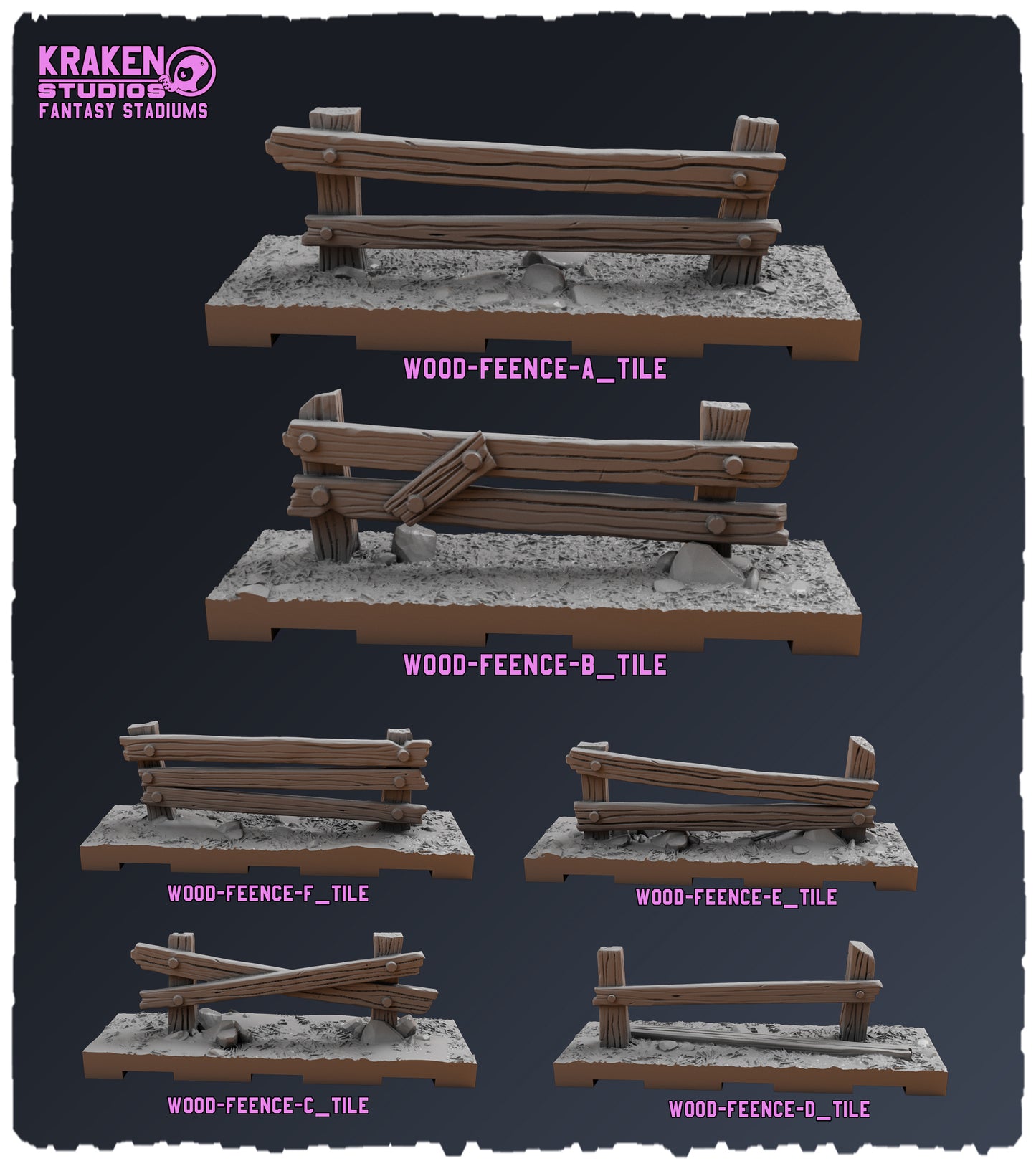 Kraken Stadium 3D Printed Terrain | Fantasy Football Pitch for Blood Bowl & Tabletop Games | Modular Field