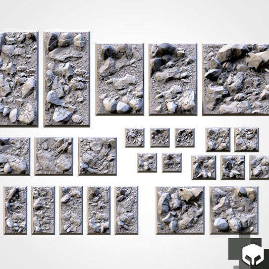 Chaos Hell Textured Square Bases for Miniatures – Txarli Factory Thematic Designs – Multiple Sizes & Themes
