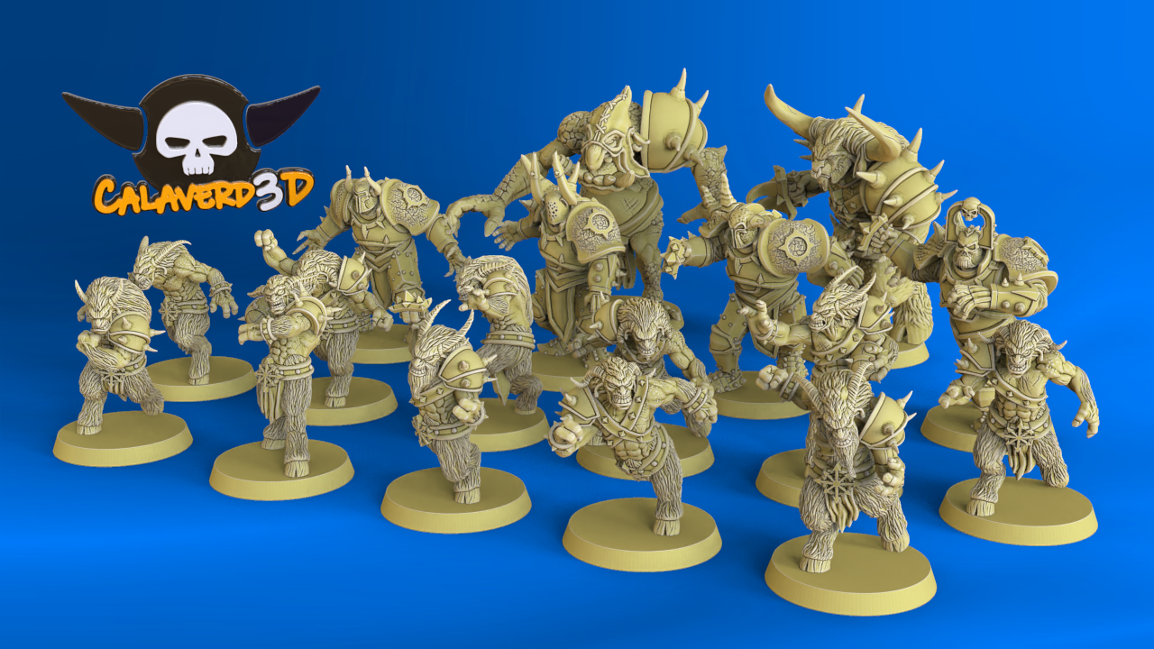 Servant of Chaos – 19 High-Quality 3D Print Chaos Chosen Miniatures | Blood Fantasy Football Bowl | Calaverd3D