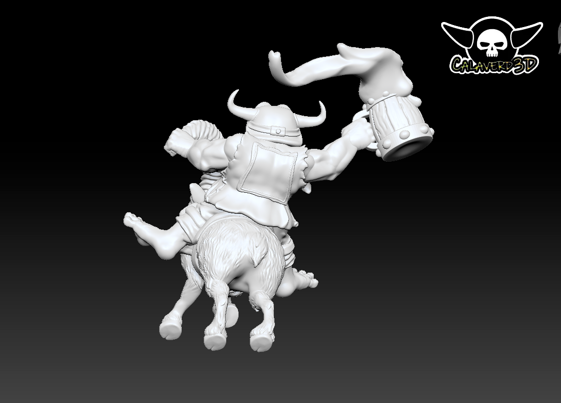 Halfling ram biker Fantasy Football Calaverd 3D