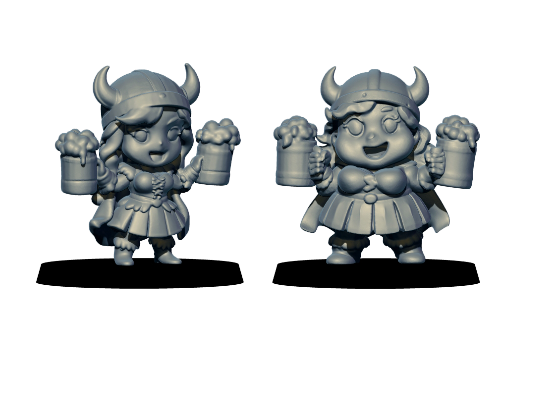 Northmen Chibis – 18 Miniatures High Quality Resin Blood Fantasy Football Bowl Team – Big Head Chibis