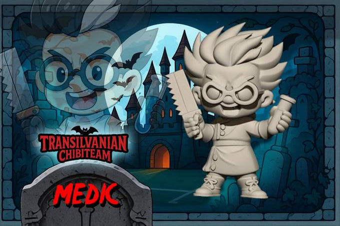 Transilvania Chibi Vampire – Fantasy Football Miniature game Team - Big Head Chibi