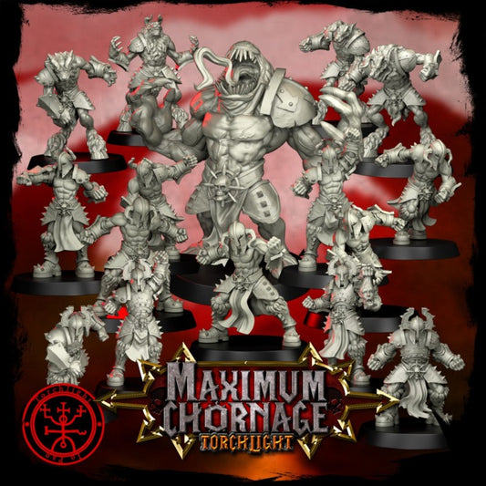 Maximum Chornage Team - 15 High-Quality 3D Print Miniatures | Blood Fantasy Football Bowl | Torchlight Models