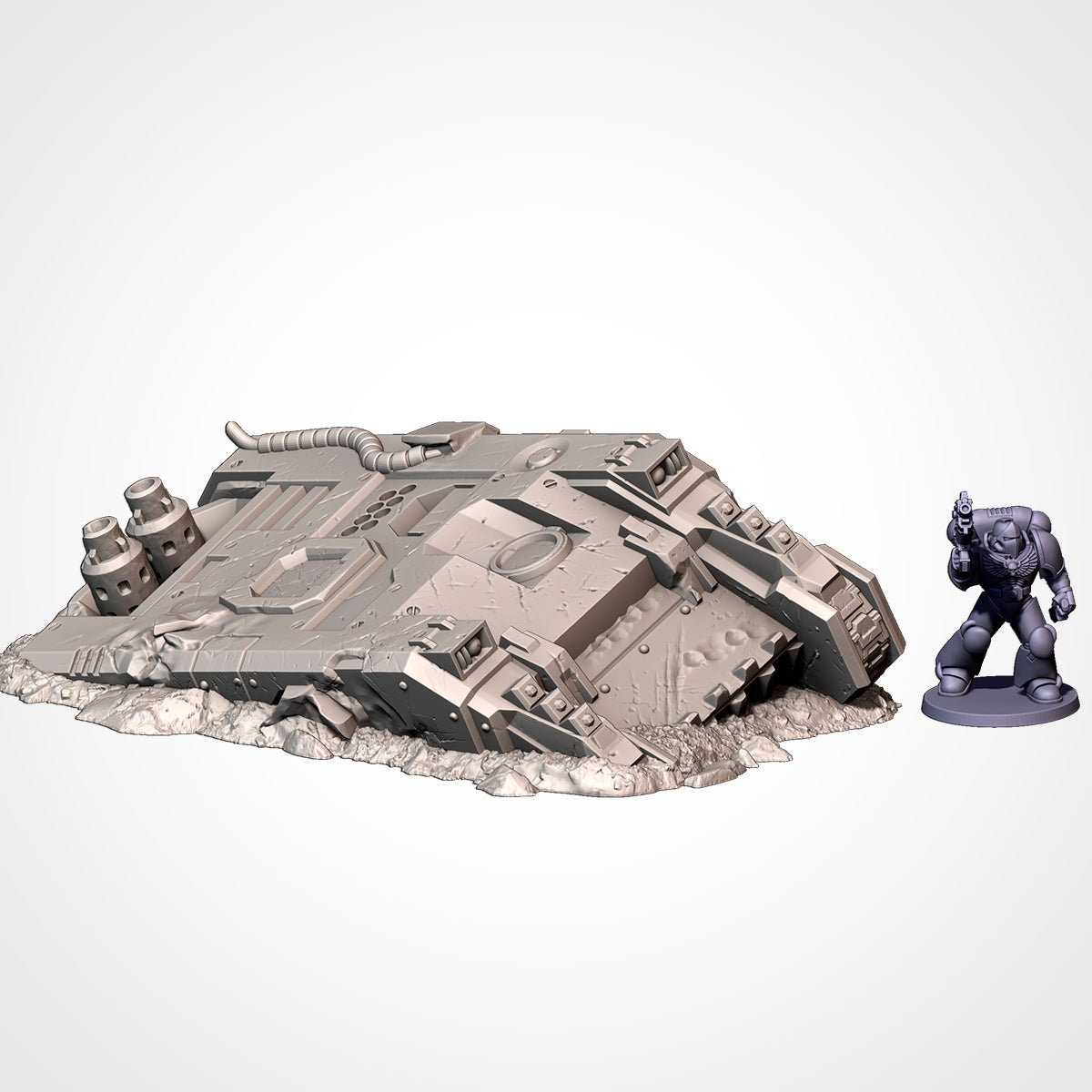 Crushed Vehicles Tank Ruins - Perfect Warhammer 40k Age of Sigmar Terrain Tabletop Mordheim Scenery Wargame Txarli Factory