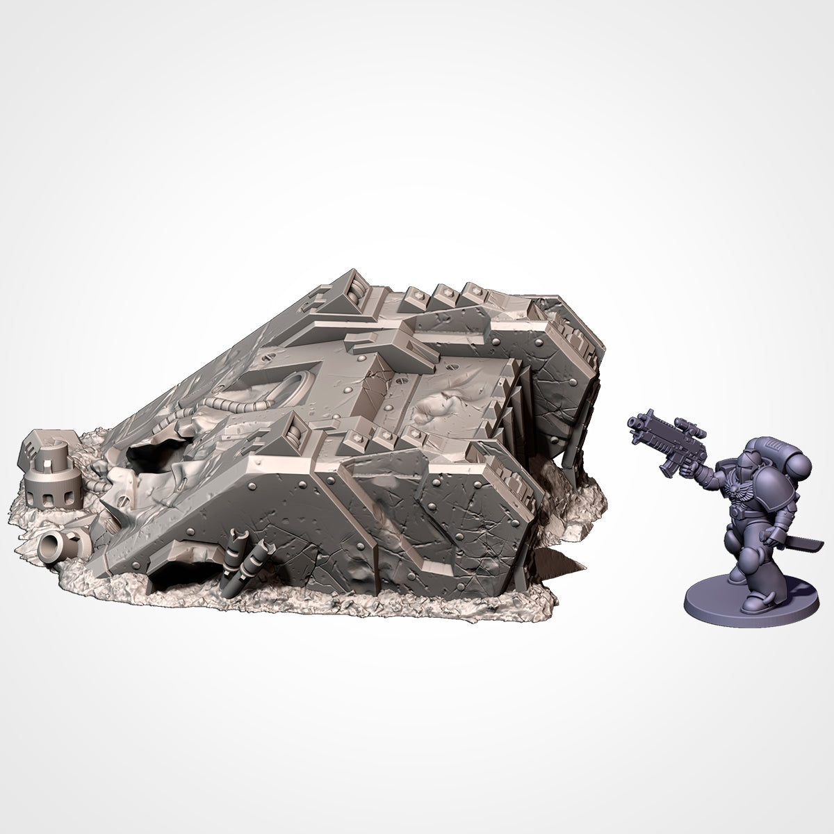 Crushed Vehicles Tank Ruins - Perfect Warhammer 40k Age of Sigmar Terrain Tabletop Mordheim Scenery Wargame Txarli Factory