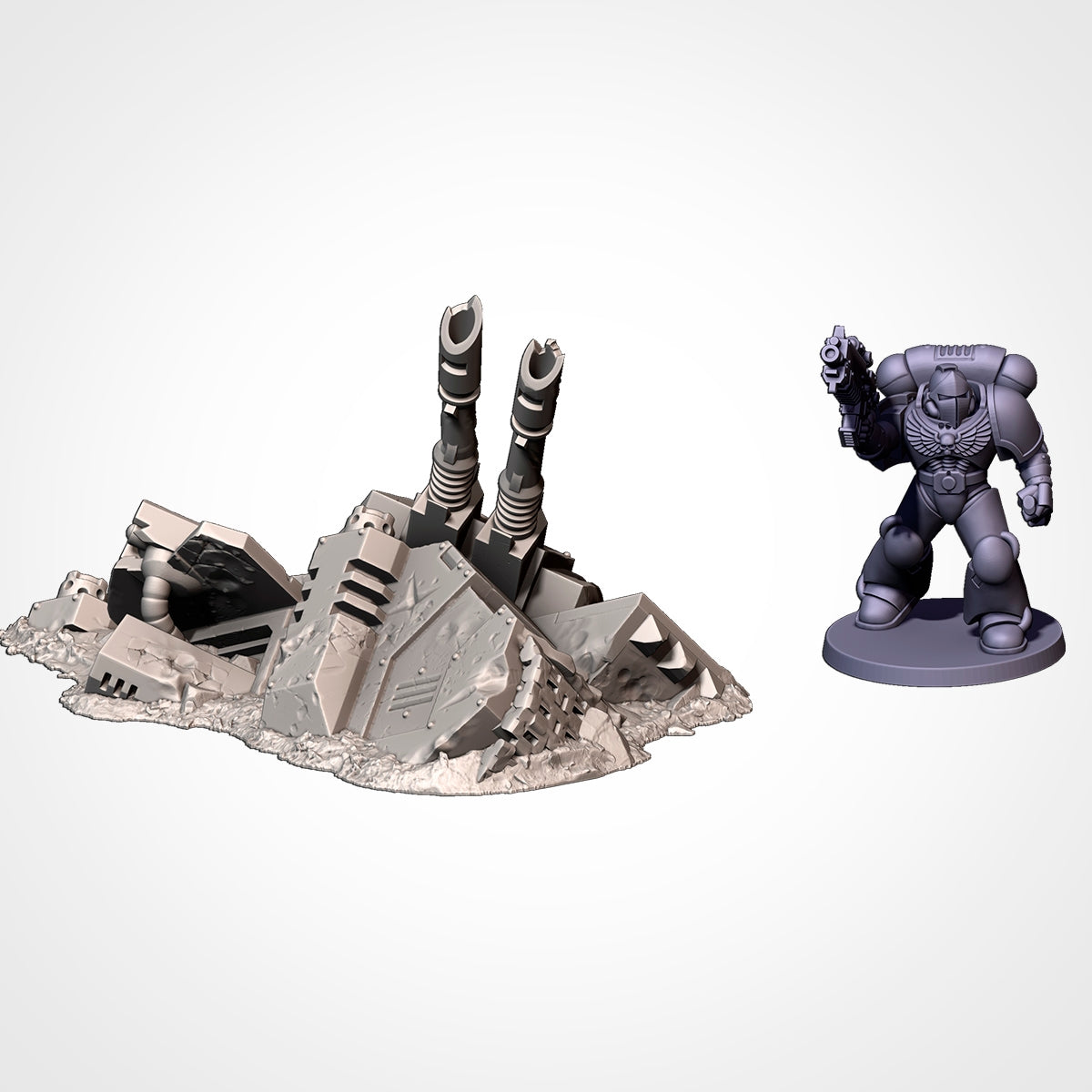 Crushed Vehicles Tank Ruins - Perfect Warhammer 40k Age of Sigmar Terrain Tabletop Mordheim Scenery Wargame Txarli Factory