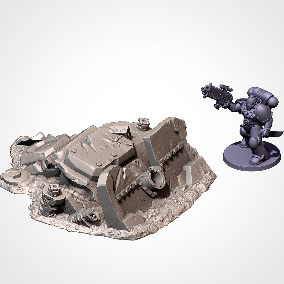 Crushed Vehicles Tank Ruins - Perfect Warhammer 40k Age of Sigmar Terrain Tabletop Mordheim Scenery Wargame Txarli Factory