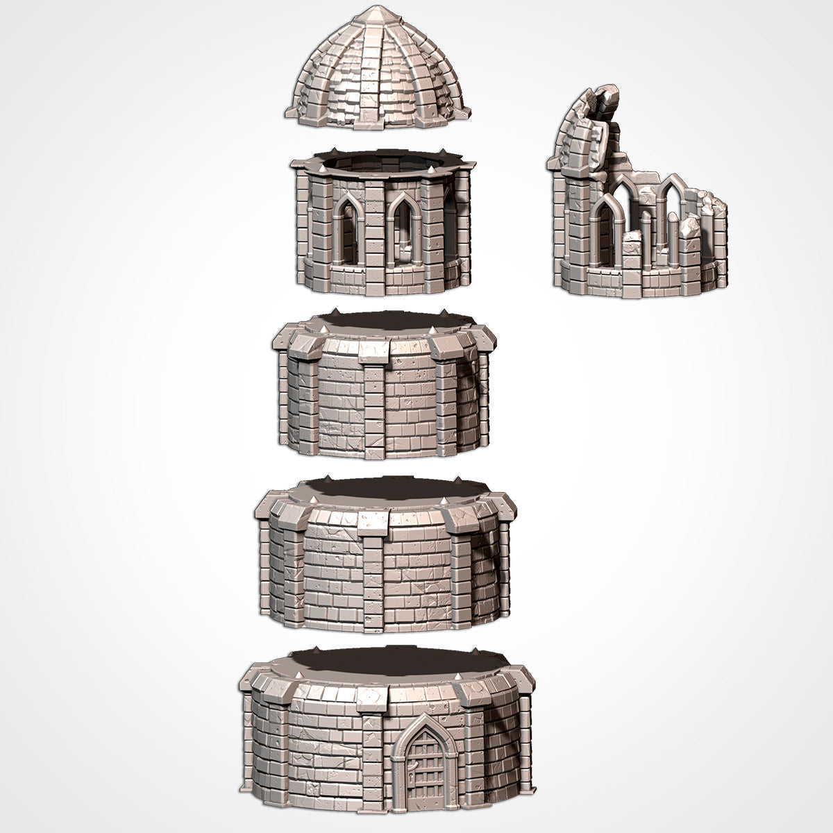 Medieval City Ruins – War-Torn Fantasy Terrain for Warhammer, D&D, and Tabletop Wargames Txarli factory