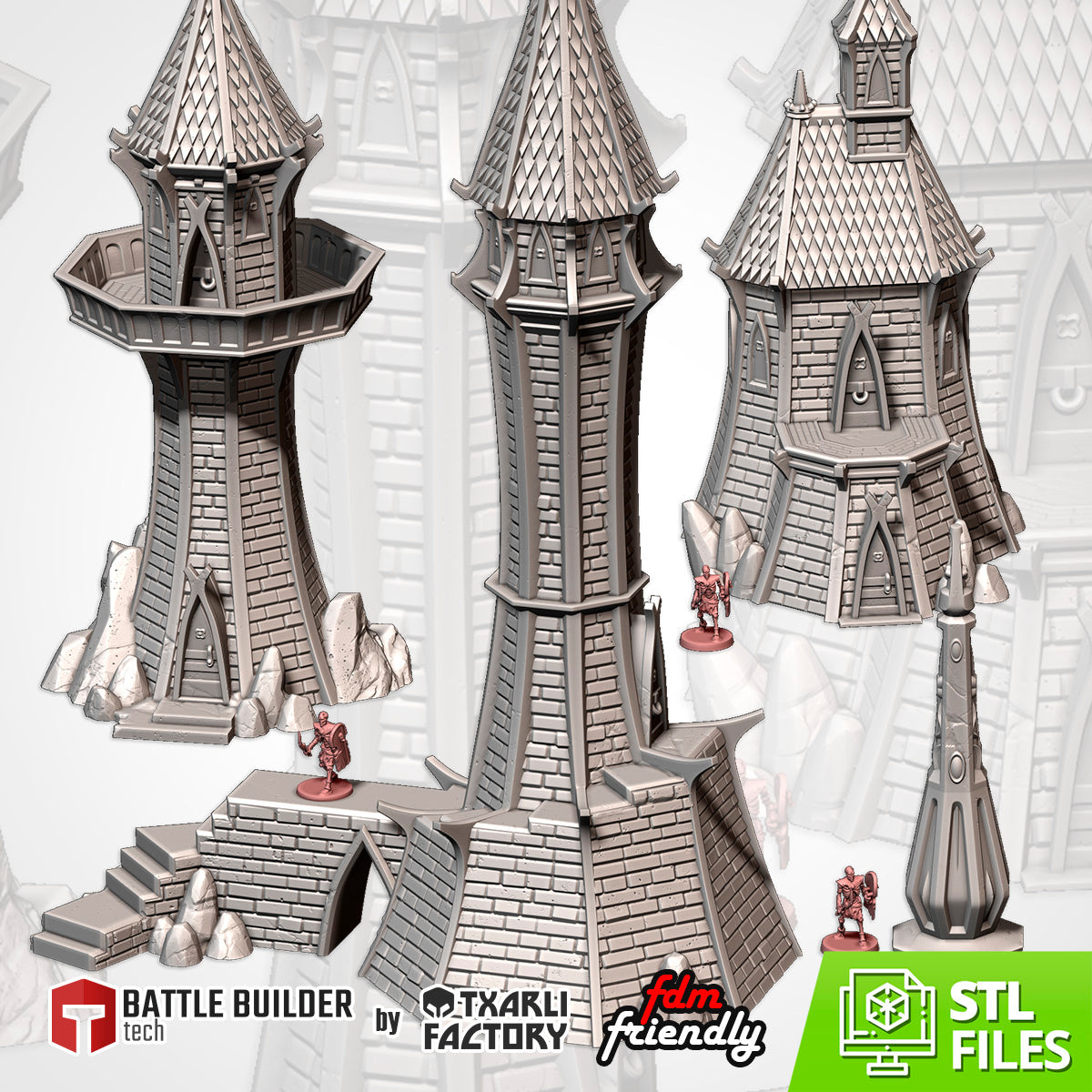 Elven Tower Terrain – Fantasy Skirmish Scenery for DnD, Warhammer AoS & Tabletop Wargames Txarli