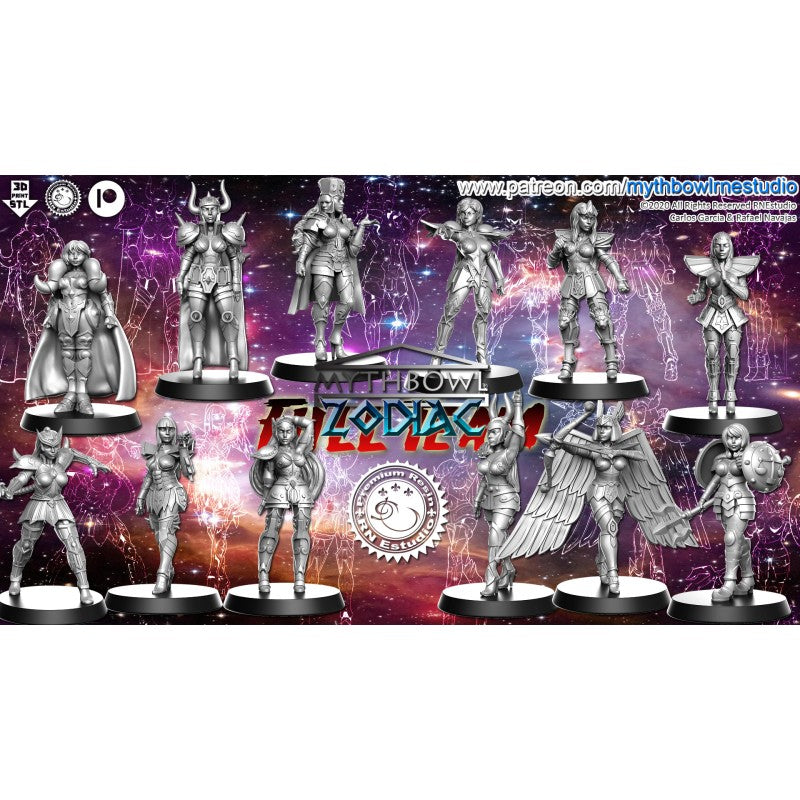 Zodiac Team Amazon Miniatures for Fantasy Football Tabletop Games RN Estudio Mythbowl - TheMajorLab