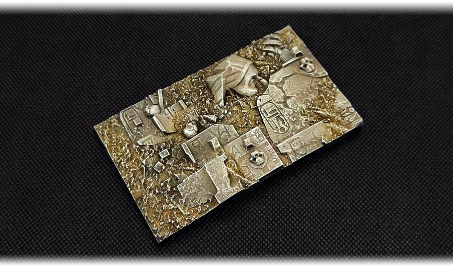 Egyptian Textured Square Bases for Miniatures – Txarli Factory Thematic Designs – Multiple Sizes & Themes