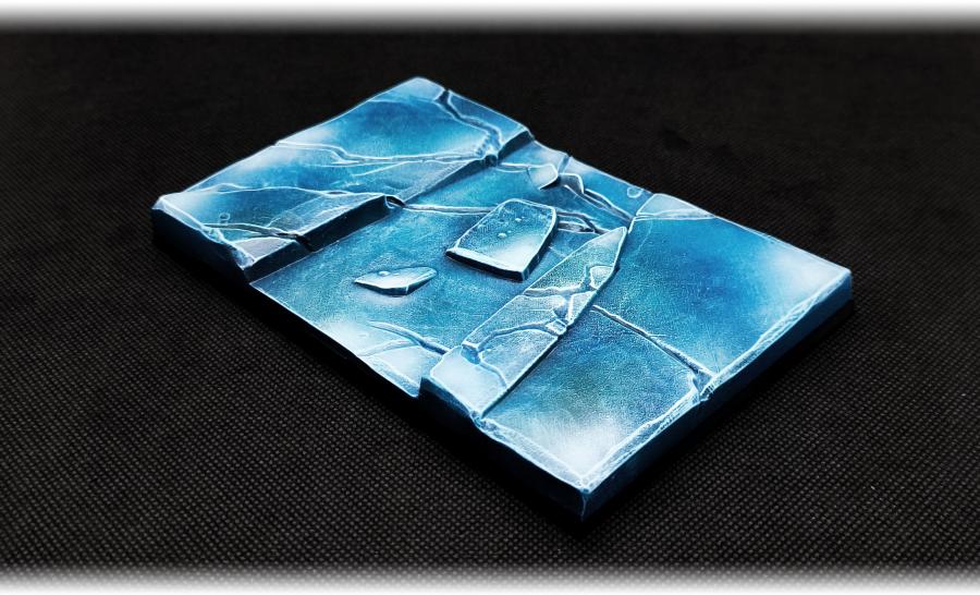 Frozen Textured Square Bases for Miniatures – Txarli Factory Thematic Designs – Multiple Sizes & Themes
