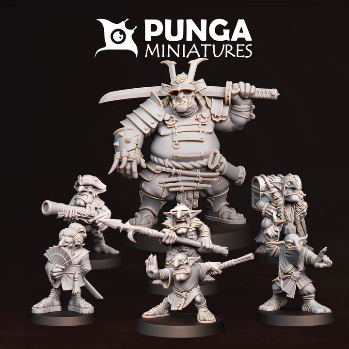 Gokuro Ogre with Pirate Gnoblars - Punga Miniatures