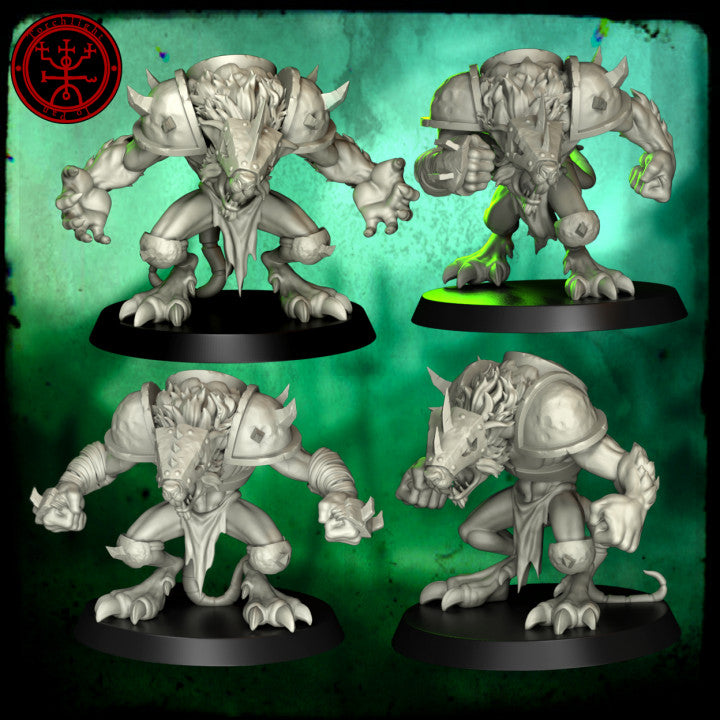 SEVEN SEWER SINKS Skaven Team - High-Quality 3D Print Miniatures | Blood Fantasy Football Bowl | Torchlight Models