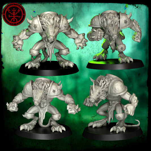 SEVEN SEWER SINKS Skaven Team - High-Quality 3D Print Miniatures | Blood Fantasy Football Bowl | Torchlight Models