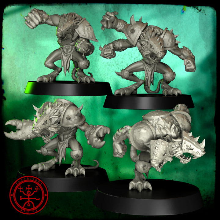 SEVEN SEWER SINKS Skaven Team - High-Quality 3D Print Miniatures | Blood Fantasy Football Bowl | Torchlight Models
