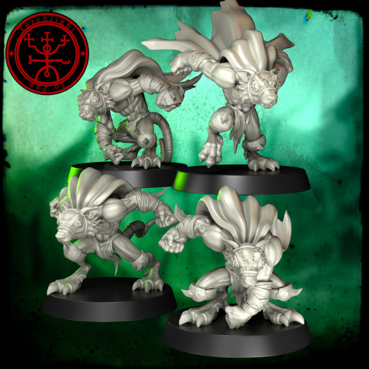 SEVEN SEWER SINKS Skaven Team - High-Quality 3D Print Miniatures | Blood Fantasy Football Bowl | Torchlight Models