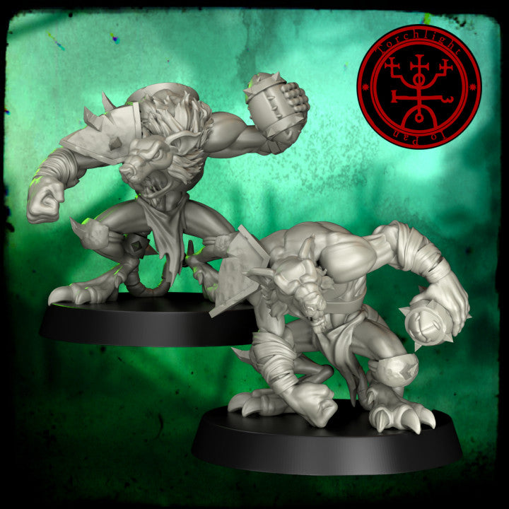 SEVEN SEWER SINKS Skaven Team - High-Quality 3D Print Miniatures | Blood Fantasy Football Bowl | Torchlight Models