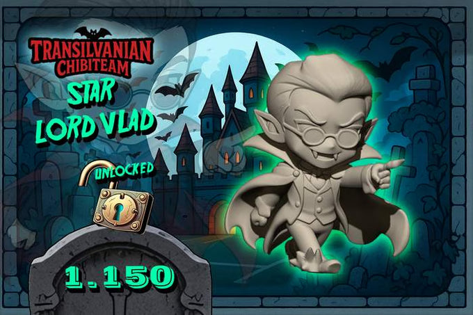 Transilvania Chibi Vampire – Fantasy Football Miniature game Team - Big Head Chibi