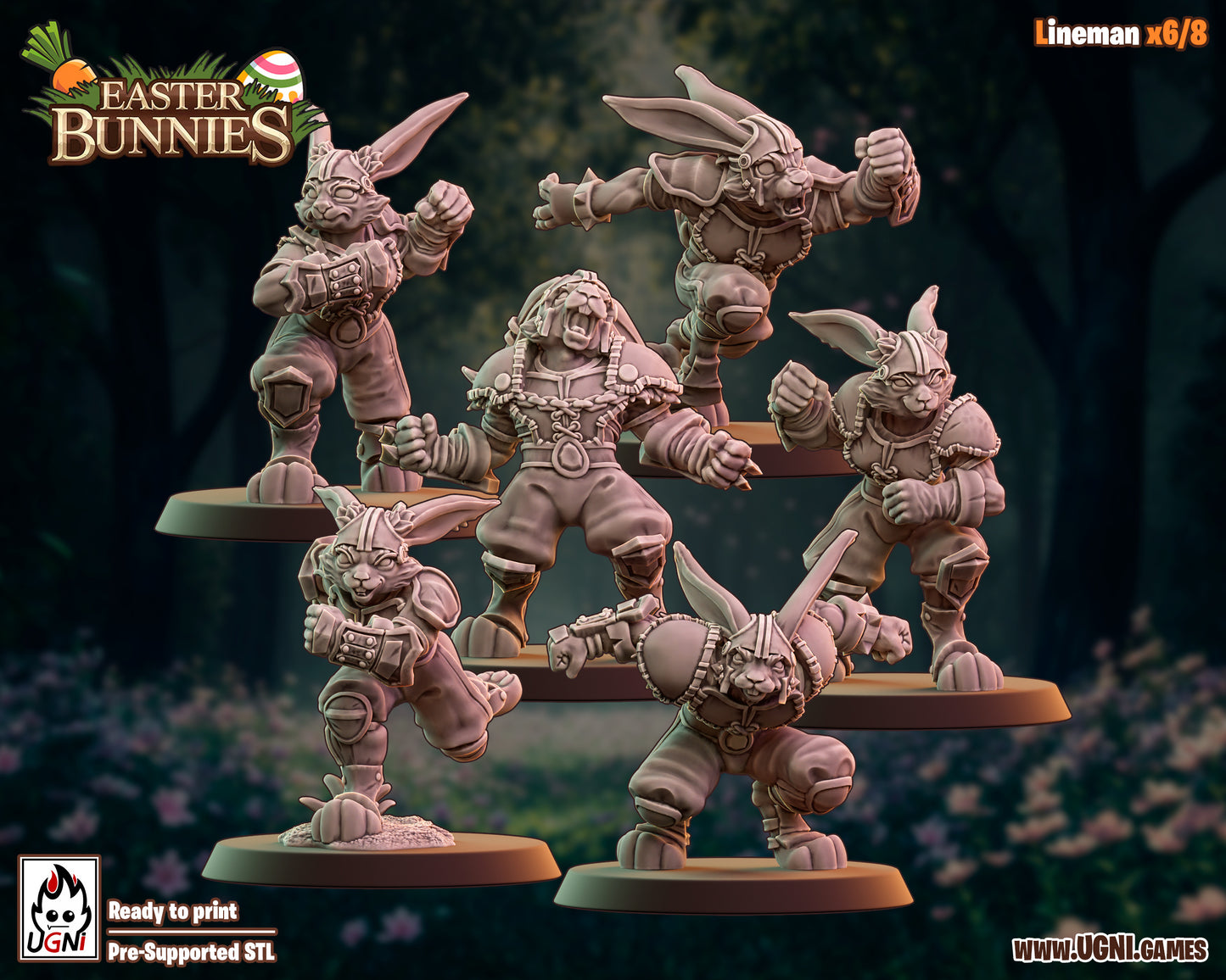 Easter Bunnies as Slann Team - 12 Miniatures | Blood Fantasy Football Bowl | UGNI Miniatures