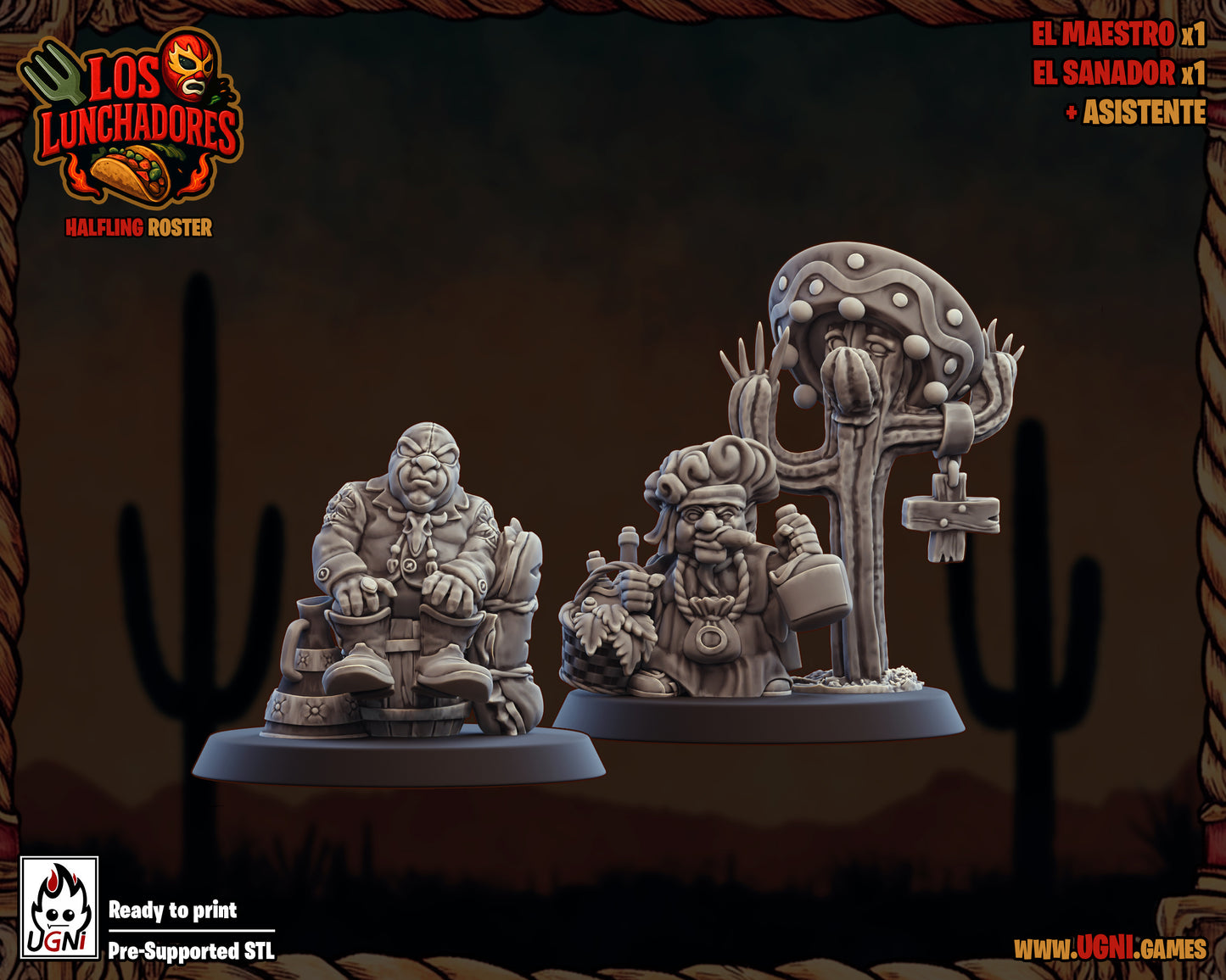 Los Lunchadores Halfling Team – 24 Miniatures High Quality Resin Blood Fantasy Football Bowl Team – UGNI Miniatures