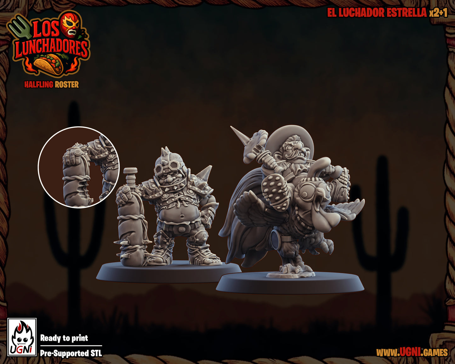 Los Lunchadores Halfling Team – 24 Miniatures High Quality Resin Blood Fantasy Football Bowl Team – UGNI Miniatures