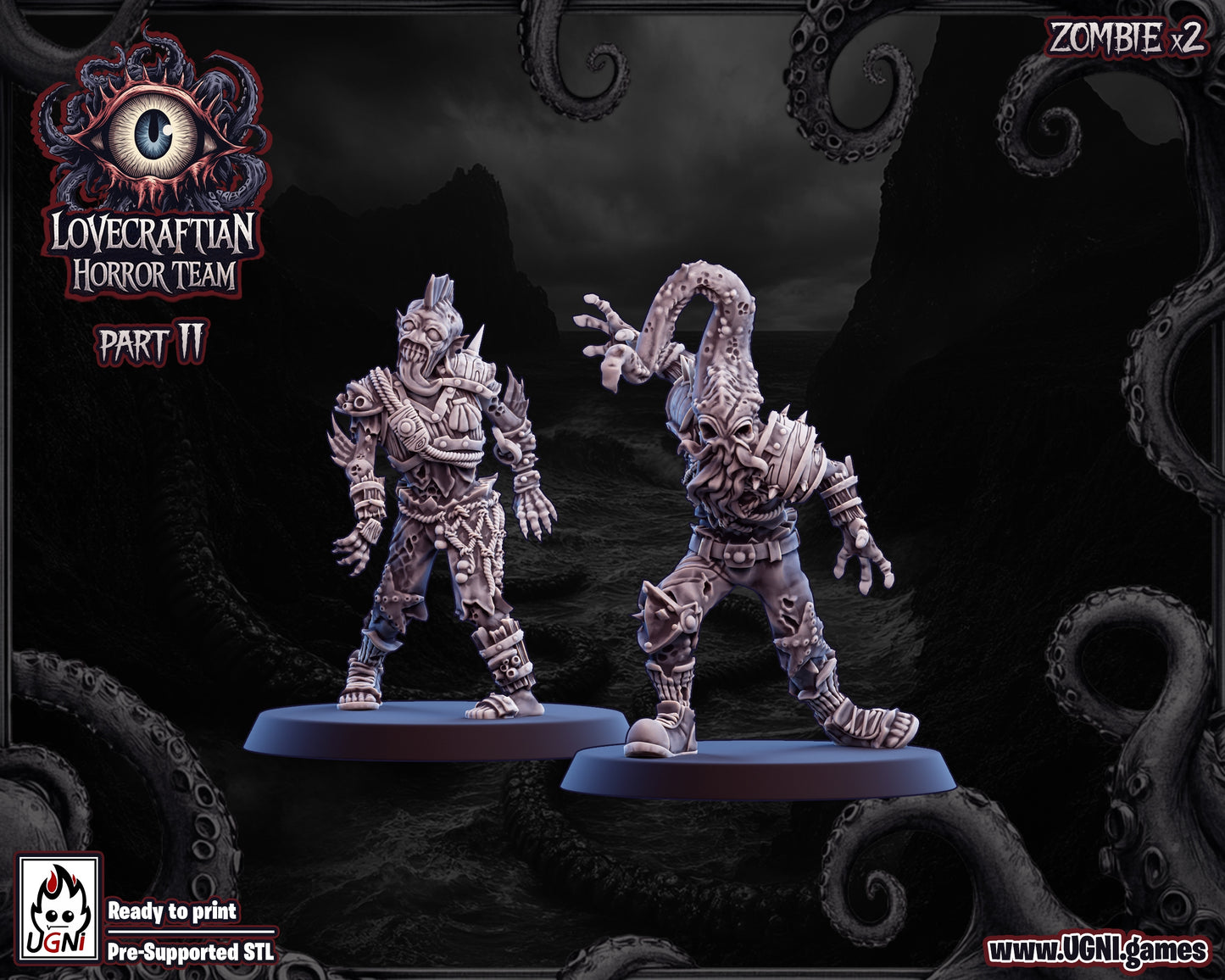 Necromantic Lovecraftian Horror Blood Undead Fantasy Football Team UGNI Miniatures - TheMajorLab