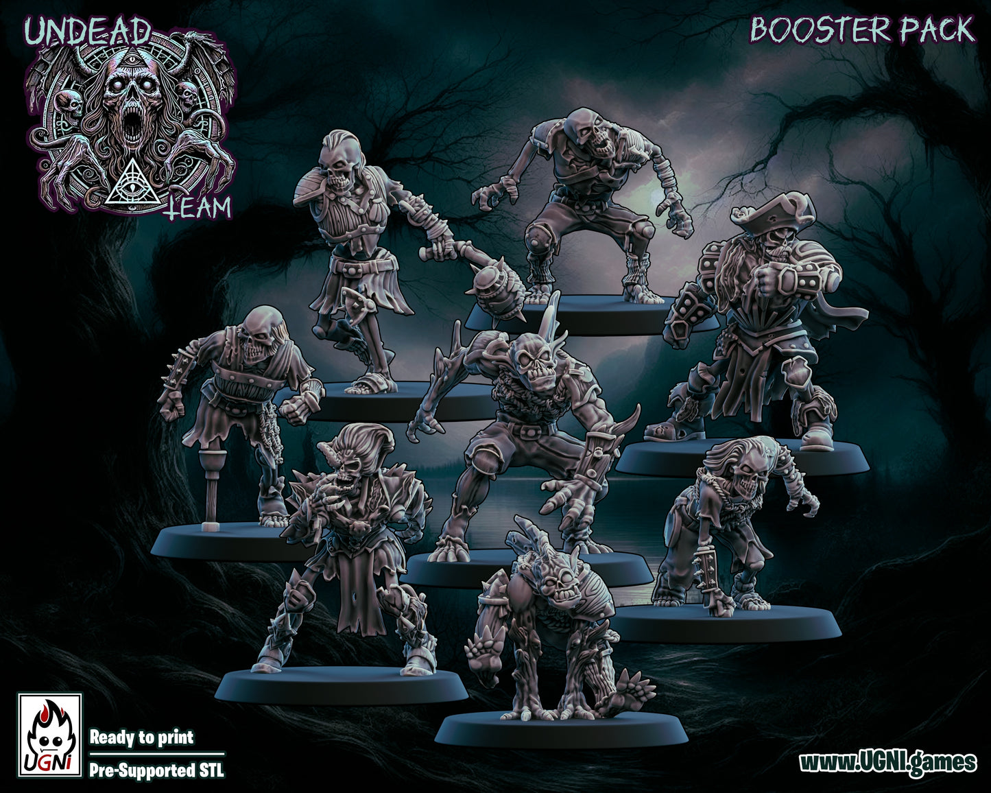 Necromantic Lovecraftian Horror Blood Undead Fantasy Football Team UGNI Miniatures - TheMajorLab