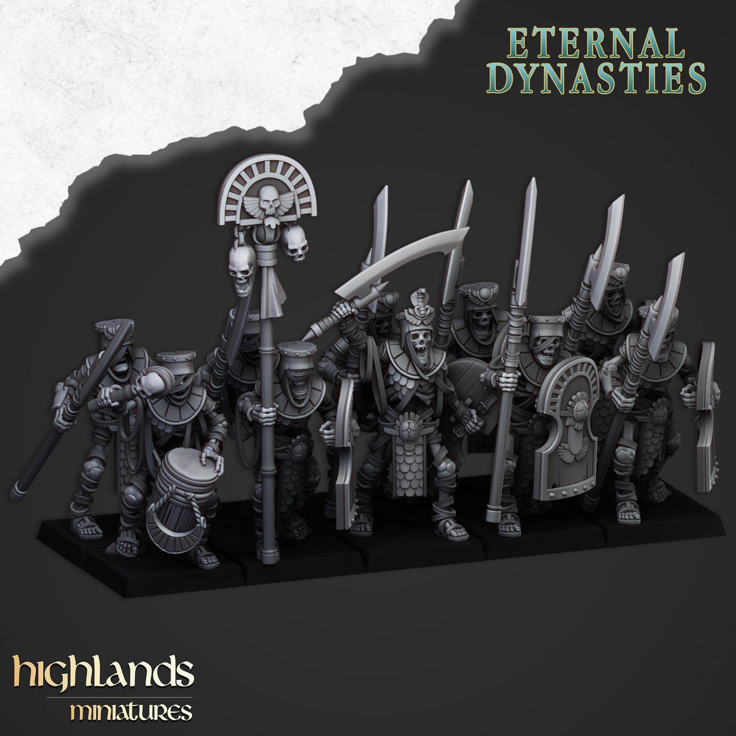Ancient Arise – Tomb Kings Army by Highlands Miniatures | Resin Undead Infantry, Colossi & War Machines for Fantasy Wargames