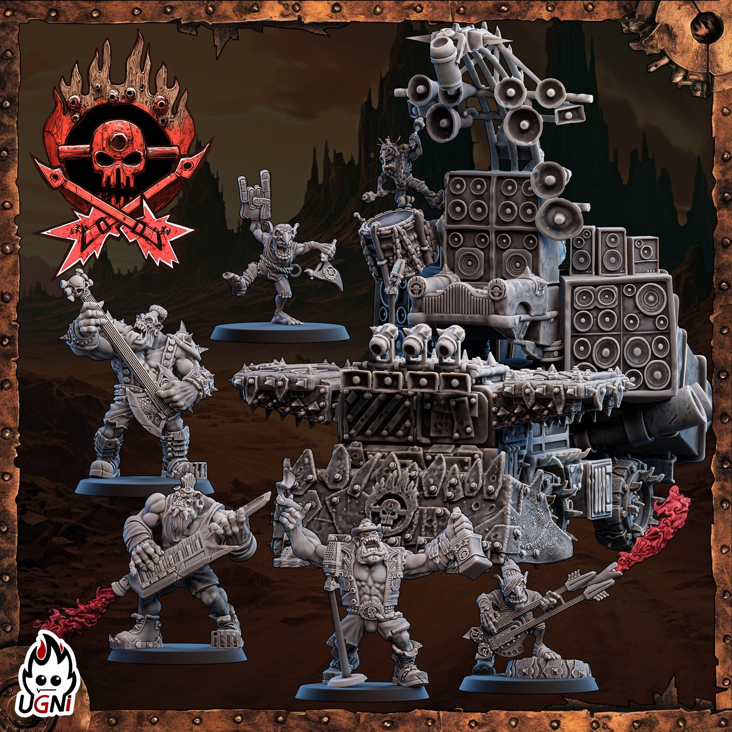 Black Orcs Support Cheerleaders Mad Max Style Band Blood Fantasy Football Bowl Ugni Miniatures