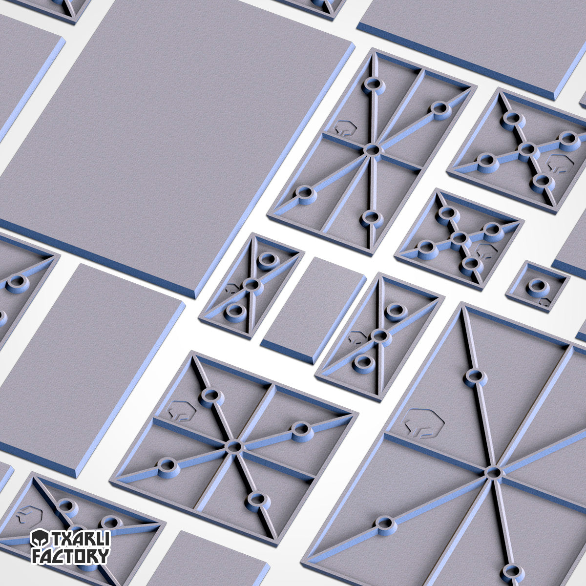 Forest Textured Square Bases for Miniatures – Txarli Factory Thematic Designs – Multiple Sizes & Themes