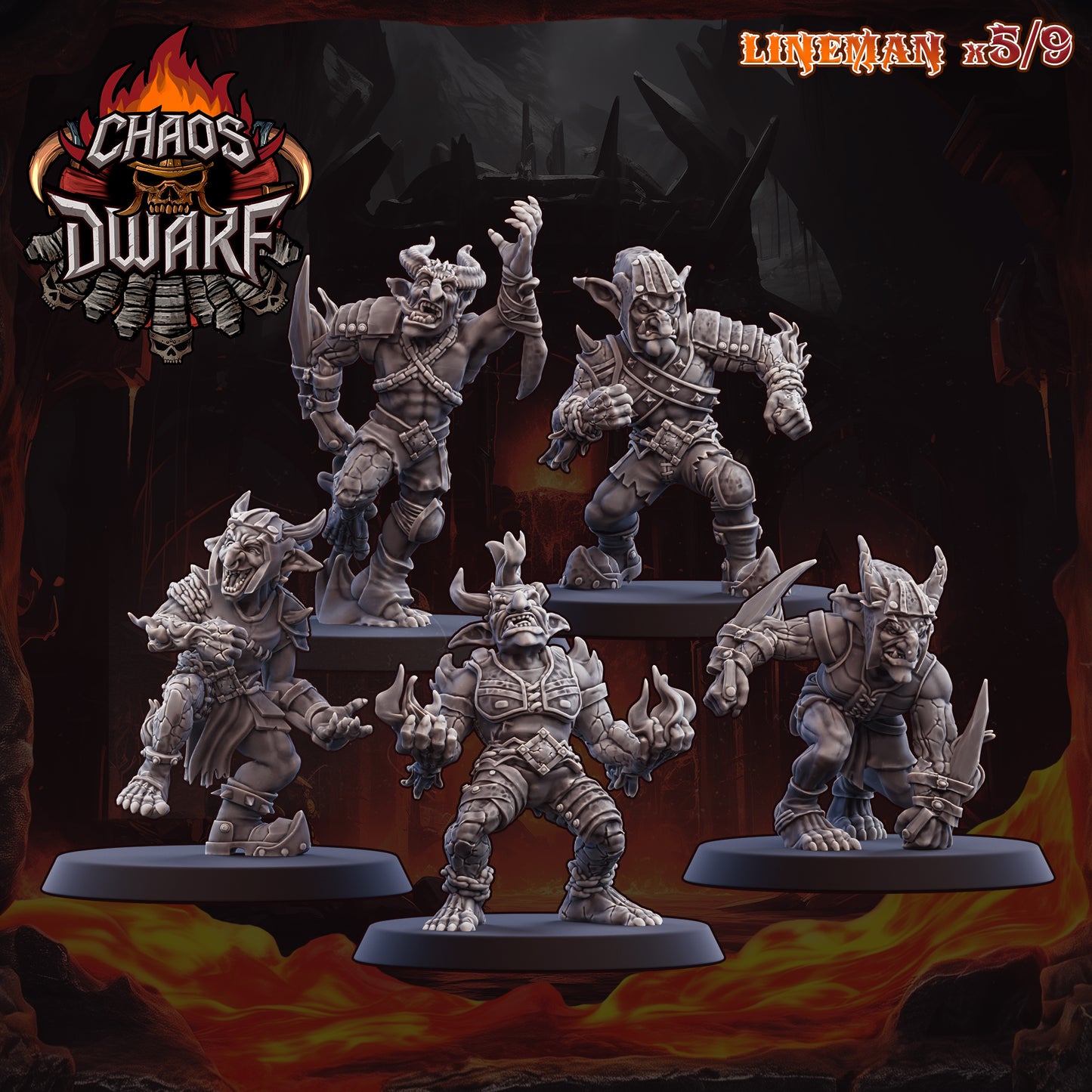 Chaos Dwarf Fantasy Football Team High Quality Miniatures UGNI Miniatures
