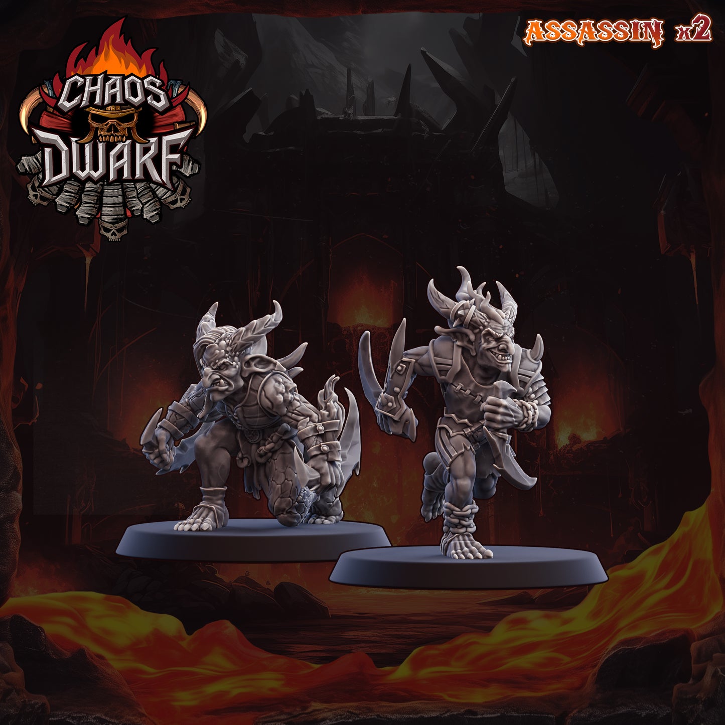Chaos Dwarf Fantasy Football Team High Quality Miniatures UGNI Miniatures