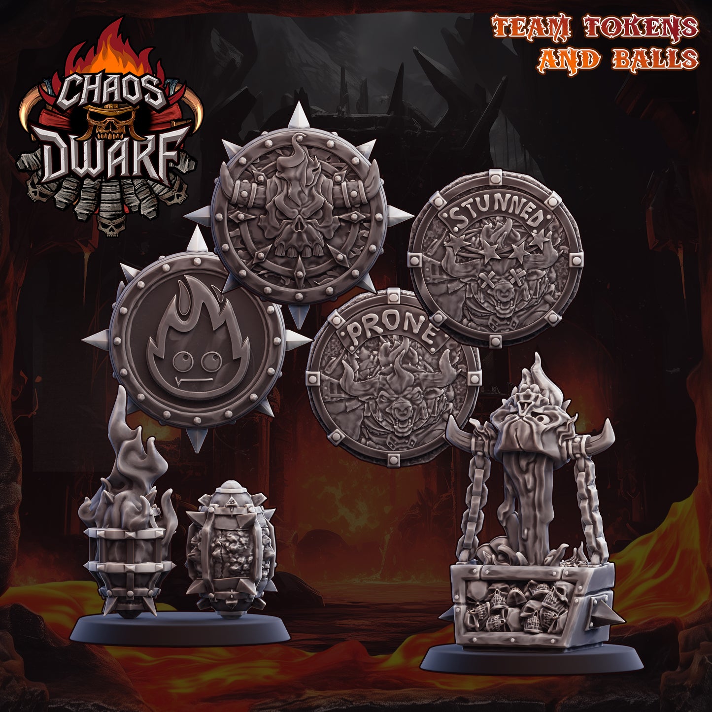 Chaos Dwarf Fantasy Football Team High Quality Miniatures UGNI Miniatures