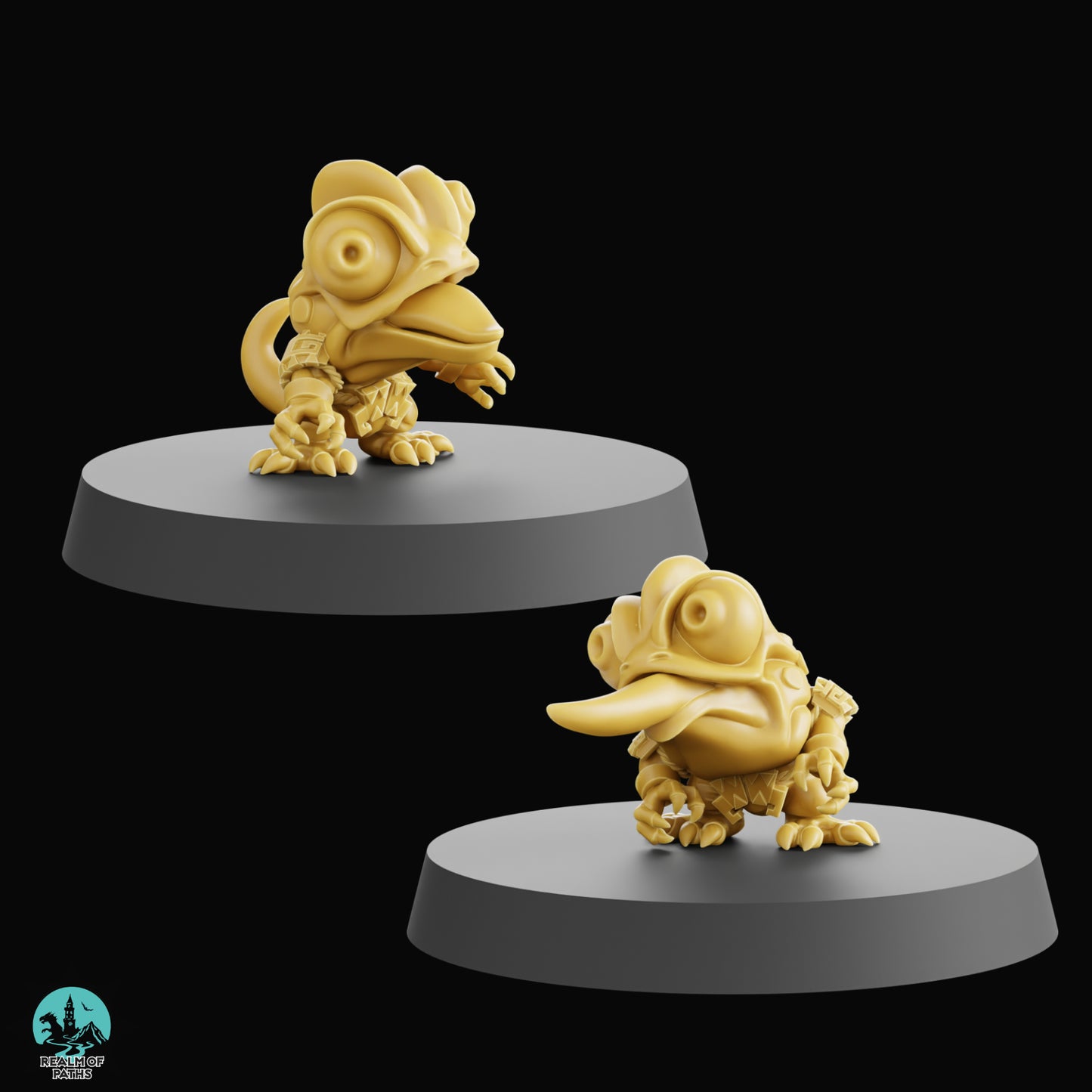 Reptile Punch Lizard Team Chibi Style - 16 High-Quality 3D Print Miniatures | Blood Fantasy Football Bowl | Realm of Paths