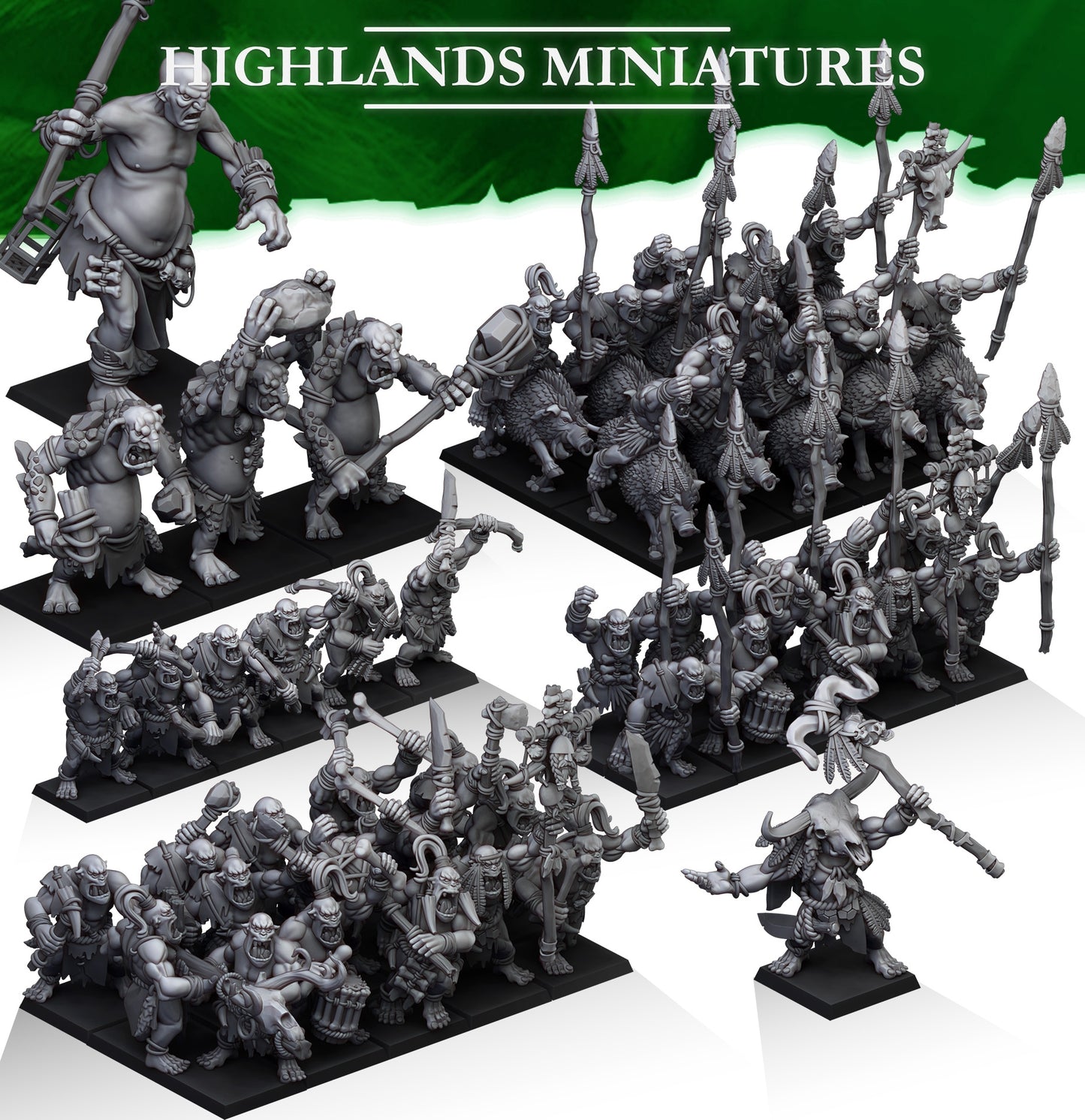 Mountain Rage of Moredhun Orcs Army High Quality Miniatures Highlands Miniatures