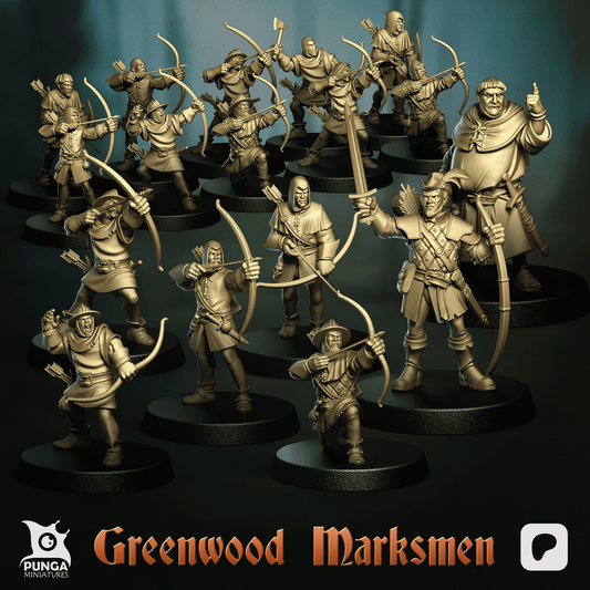 The Greenwood Marksmen – Human Warband (12 Miniatures) by Punga Miniatures
