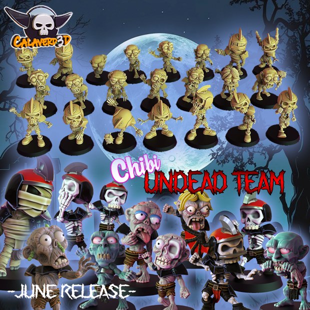Undead Team – 22 Miniatures High Quality Resin Blood Fantasy Football Bowl Team – Calaverd3D