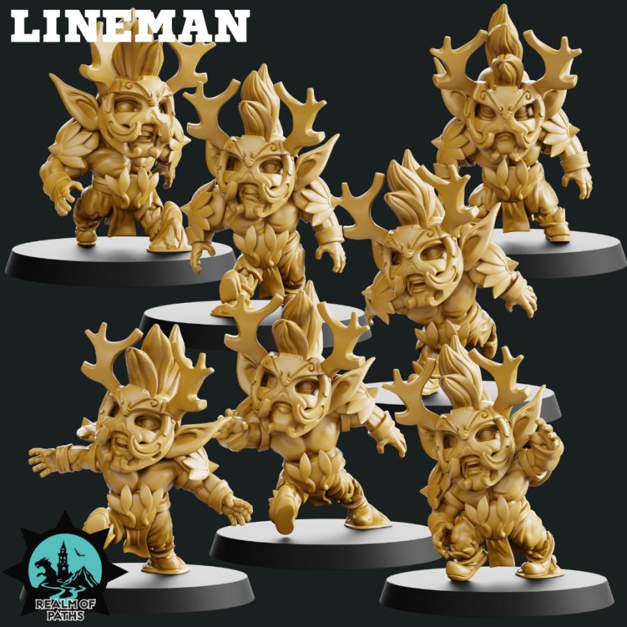 The Forest Wood Elves Chibi Style Fantasy Football Team 16 High Quality Miniatures Realm of paths
