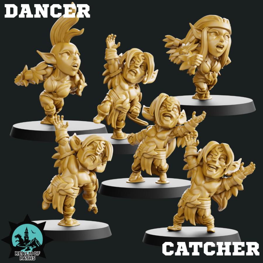 The Forest Wood Elves Chibi Style Fantasy Football Team 16 High Quality Miniatures Realm of paths