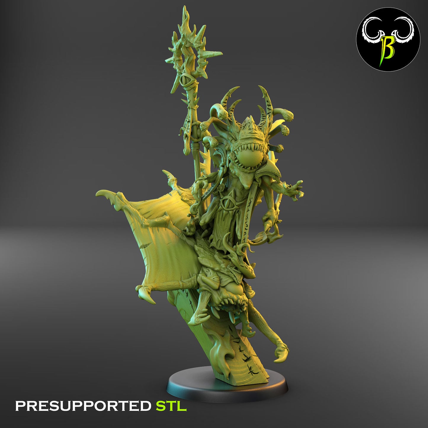 Mounted Apostle of Divination - Dark Legion - Chaos Army - Clay Beast Creations - TheMajorLab