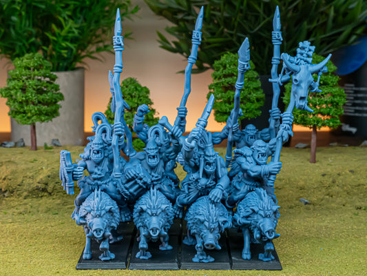 Moredhun's Orcs Mounted Cave Orcs with modular weapons - Orc Army - Highlands Miniatures