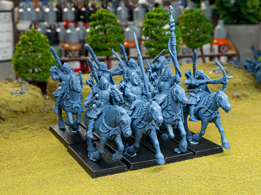 Mounted Feral Archers - Wood Elves - Feral Elves - Highlands Miniatures