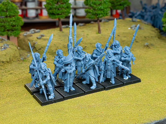 Spearmen - Wood Elves - Feral Elves - Highlands Miniatures