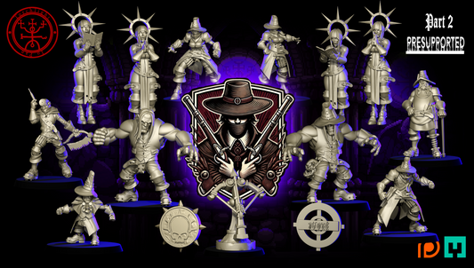 The Unexpected Inquisition Support Team - 12 High-Quality 3D Print Human Miniatures | Blood Fantasy Football Bowl | Torchlight Models