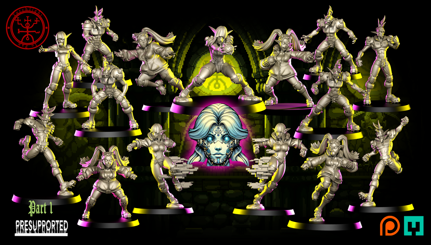 The Zonerunners – Elven Blood Fantasy Football Bowl Team (15 Miniatures, High Quality Resin, Torchlight)
