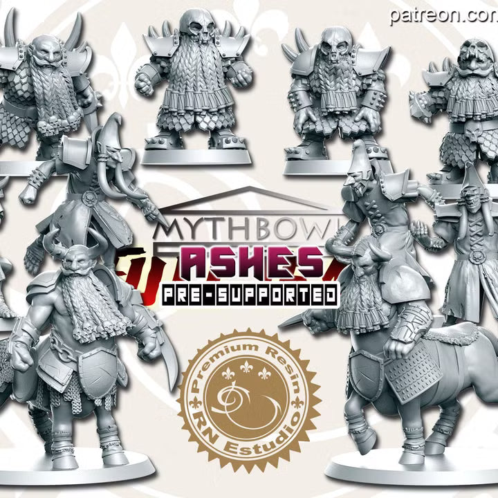 Ashes Team - Mythbowl RN Estudio, ash dwarf and bull-centaur fantasy football team