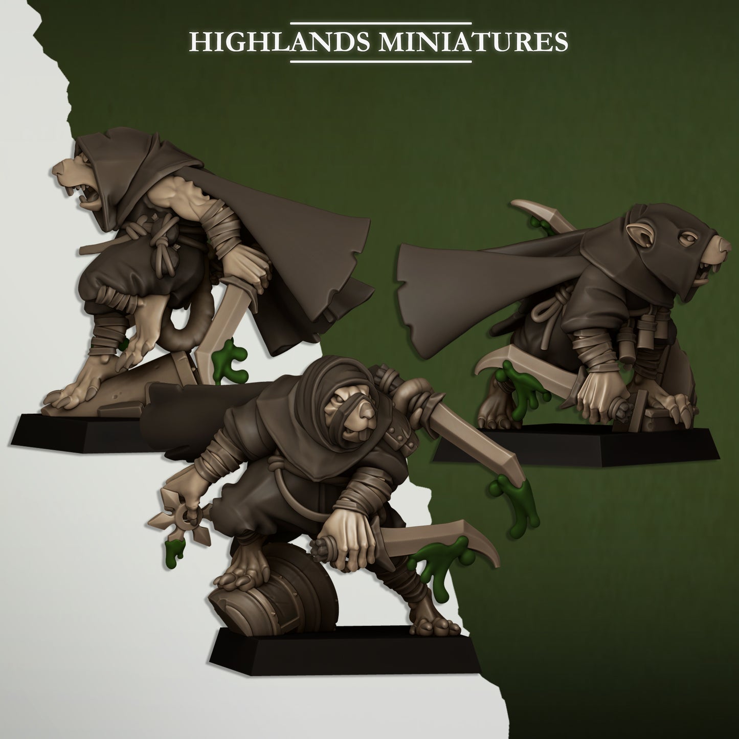 Vermin Master – Ratmen Warband Miniatures by Highlands Miniatures | 3D Printed Resin for Fantasy & Skirmish Wargames