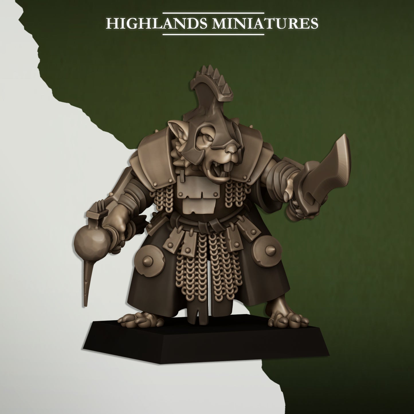 Vermin Master – Ratmen Warband Miniatures by Highlands Miniatures | 3D Printed Resin for Fantasy & Skirmish Wargames